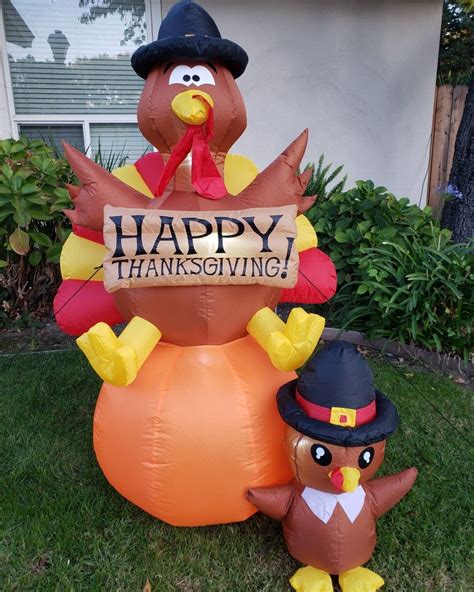 thanksgiving decor front porch yard decorations turkey inflatable blow ups amazon finds