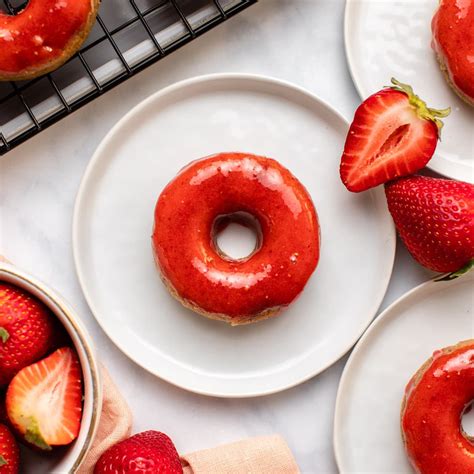 Baked Strawberry Donuts Vegan And Gluten Free From My Bowl