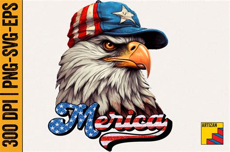 Merica Patriotic Usa Eagle 4th Of July Graphic By Artizan · Creative