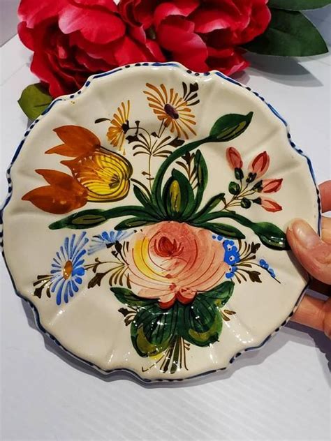 Vintage Italian Pottery Floral Plate Italian Decor Italian Etsy