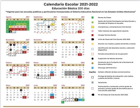 Publican Oficialmente El Calendario Para El Ciclo Escolar 2021 2022