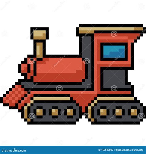 Vector Pixel Art Toy Train Stock Vector Illustration Of Cartoon