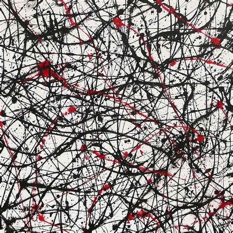 Neutrino Red Splash Art Black And White Abstract Painting