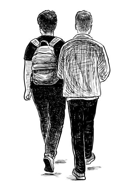 790 Pareja Andando De Espaldas Ilustraciones Gráficos Vectoriales