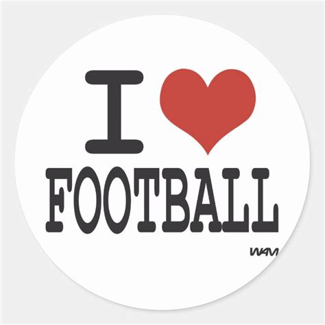 I Love Football Classic Round Sticker