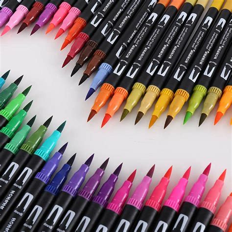 100 Colors Dual Tip Brush Pens Art Markers