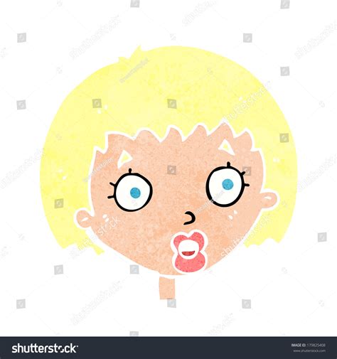 Cartoon Surprised Female Face Stock Illustration 179825408 Shutterstock
