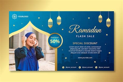 Premium Vector Ramadan Sale Horizontal Banner Template
