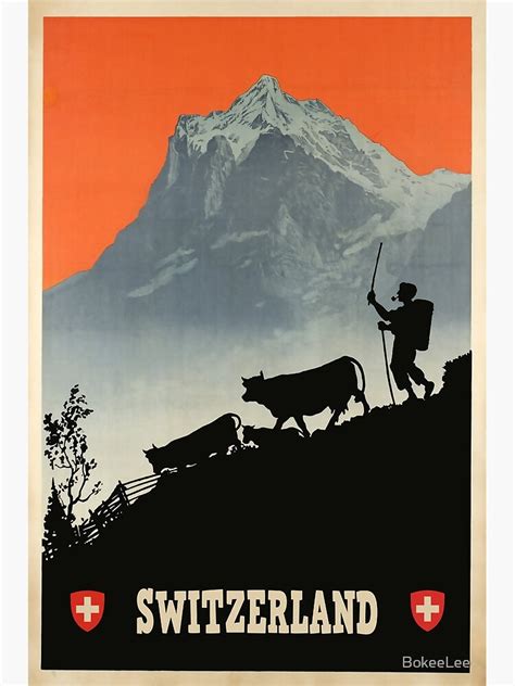 Switzerland Vintage Travel Poster Poster For Sale By Bokeelee