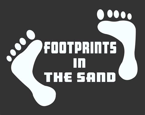 Footprints In The Sand Lettering Decal Sticker Outdoor Window Decals