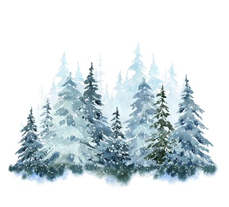 Premium Vector Watercolor Winter Forest Snow Nature Background
