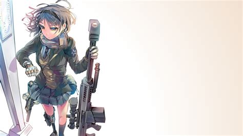 1088257 Illustration Anime Anime Girls Weapon School Uniform