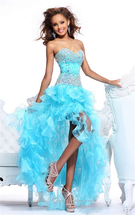 Organza Blues Asym Party Sweet 16 Cocktail Dress Homecoming Club Pageant Gowns High Low Prom