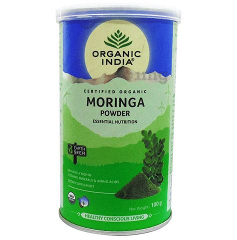 Organic India Moringa Powder: Buy Tin of 100 gm Powder at best price in gambar png