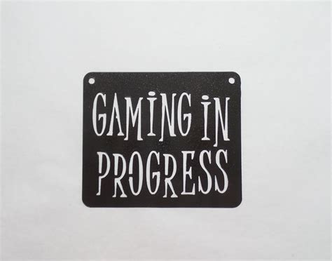 Gaming In Progress Sign Door Sign Gaming Decor Man Cave Etsy