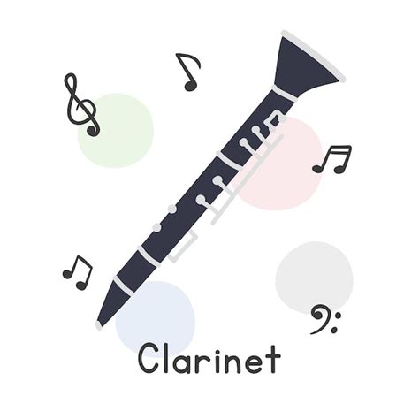 Premium Vector Simple Clarinet Clipart Cartoon Style Woodwind