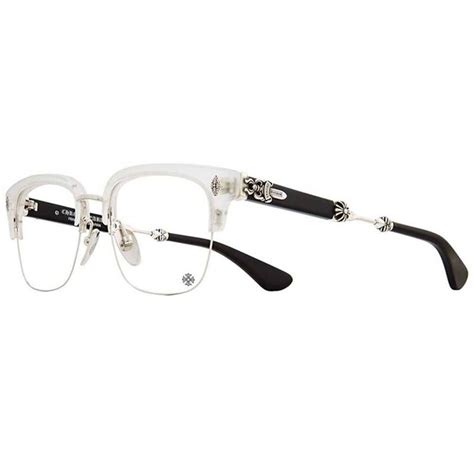 chrome hearts glasses evagilist mcrys ss mbk 53 19 146 matte crystal and black frame w silver