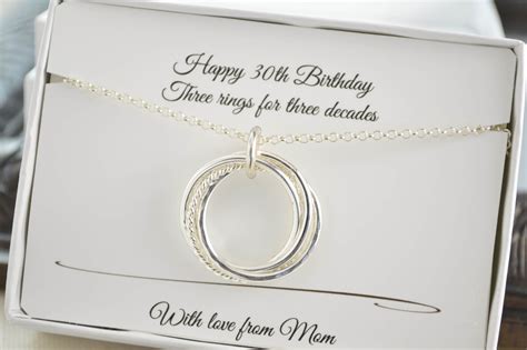 30th Birthday T For Her 3 Decades Necklace 30th Birthday T For