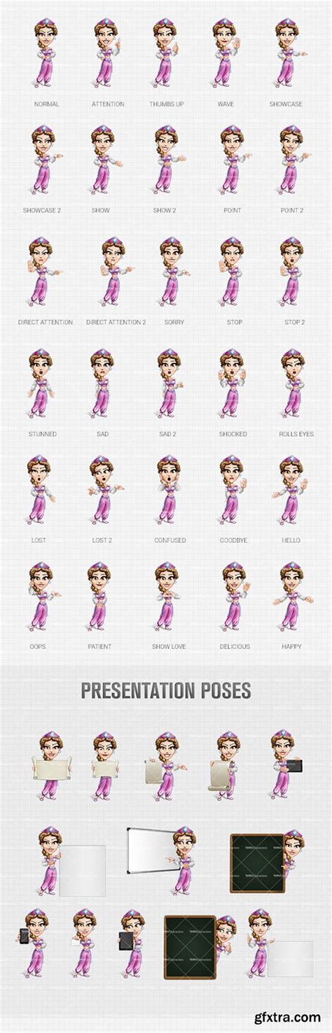 Curly Arabian Princess Cartoon Character Ultimate Set GFxtra