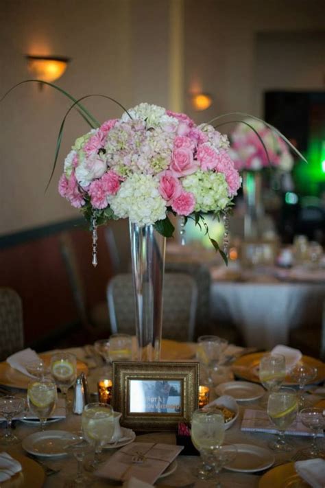 Tall Wedding Centerpieces Pink And Gold Photos Courtesy Of Megan