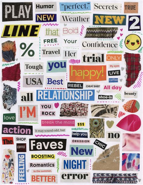 Free Download ~ Printable Digital Magazine Words Collage Sheet ~