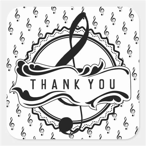 Thank You Musical Note Sticker