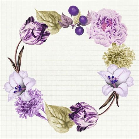 Vintage Purple Floral Frame Design Element Premium Image By Rawpixel