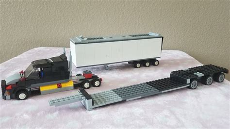Lego 18 Wheeler And Flat Bed Trailer With Instructions Lego Ideas Youtube