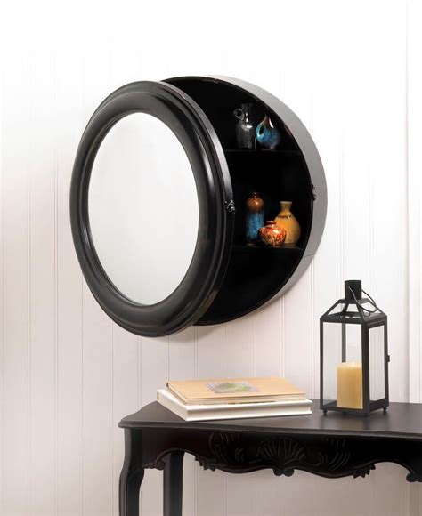 Discover the perfect bathroom mirror with storage mirrored bathroom wall cabinets are the bathroom furniture solution that don't take up any valuable floor. SHABBY metal Round Black 24" wall MIRROR medicine cabinet ...