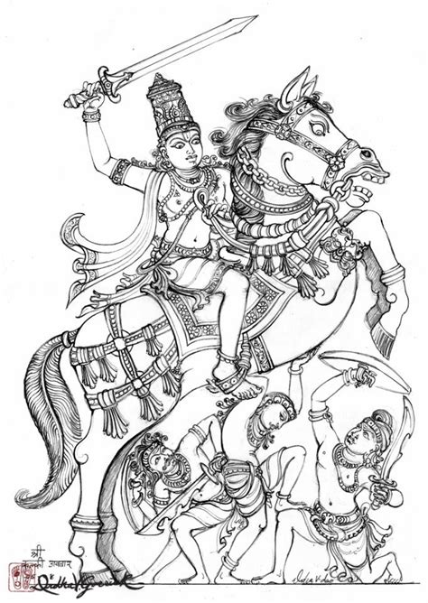 Jai Shree Narayana In Kalki Avatar Divyakala Hinduism Art God Art