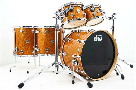 Dw Collectors Series 5pc Pure Maple Drum Set Burnt Orange Reverb