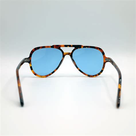 tortoiseshell aviator sunglasses blue lens urbane muse chris smith®