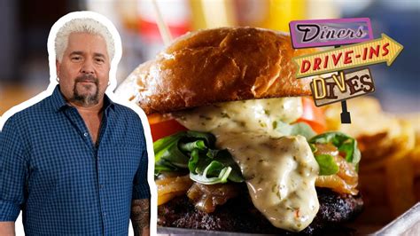 guy fieri eats a churrasco steak burger diners drive ins and dives food network youtube