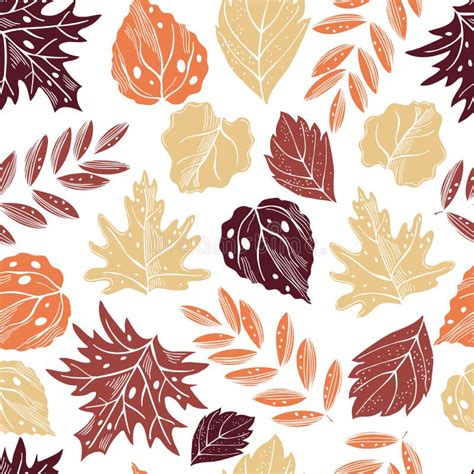 Vector Pattern With Autumn Leaves Stock Vector Illustration Of