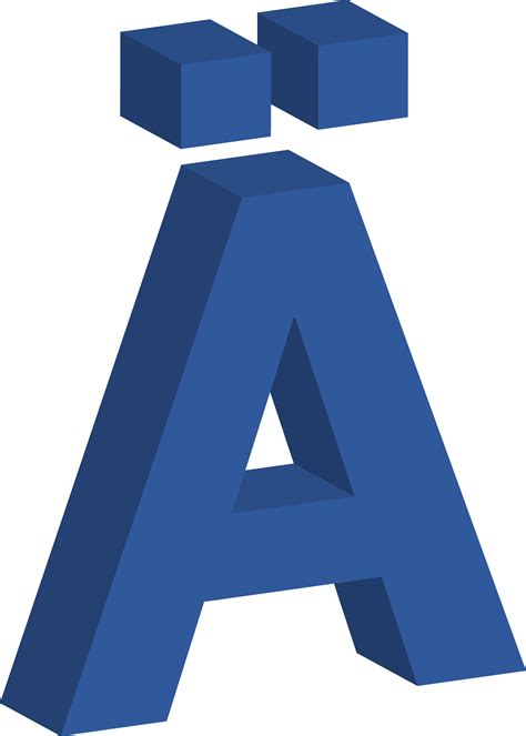 3D-bokstaven Ä-blå - Pedagogverkstan