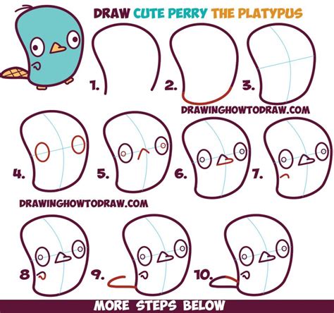 How To Draw Cute Kawaii Chibi Perry The Platypus From Phineas And