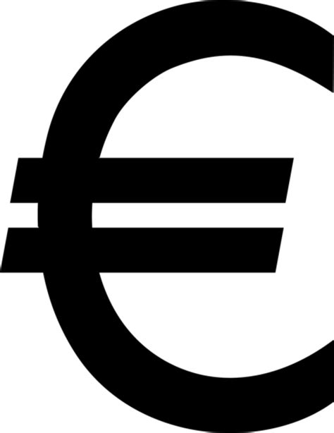 Black Euro Currency Sign Free Clip Art