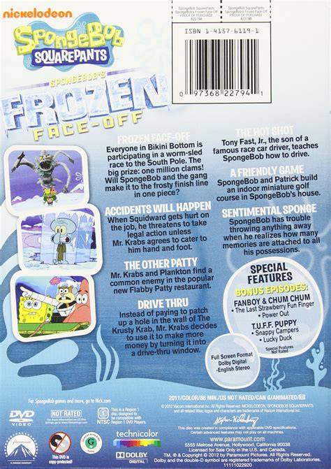 Spongebobs Frozen Face Off Dvd Encyclopedia Spongebobia The