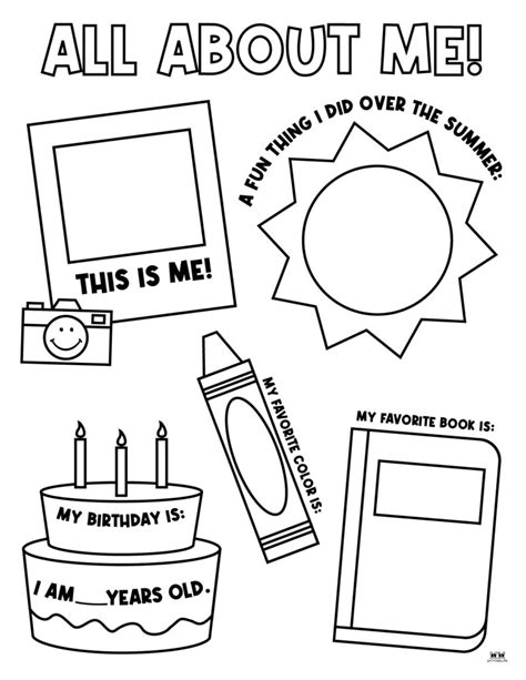 Printable Worksheets All About Me Printable