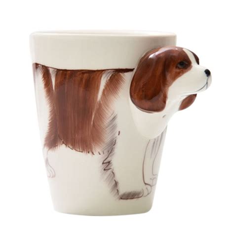 Sdfc Creative T Ceramic Coffee Milk Tea Mug 3d Animal Shape Hand