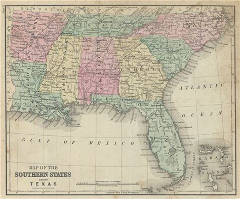 Map Of The Southern States Except Texas Geographicus Rare Antique Maps