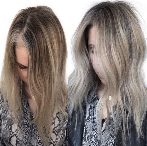 5 Ideas For Blending Gray Hair With Highlights And Lowlights Natural Gray Hair Long Gray Hair