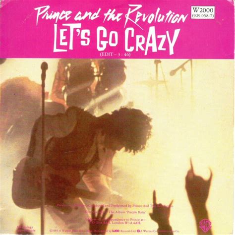 prince let s go crazy vinyl 7 single 45 rpm discogs