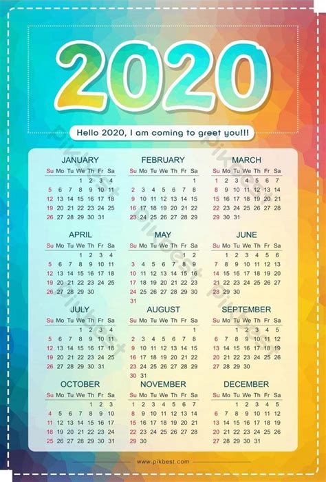 Template Kalender 2020 Psd Indonesia Contoh Gambar Template