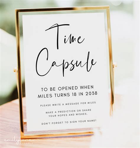 Time Capsule Template Time Capsule First Birthday Time Etsy