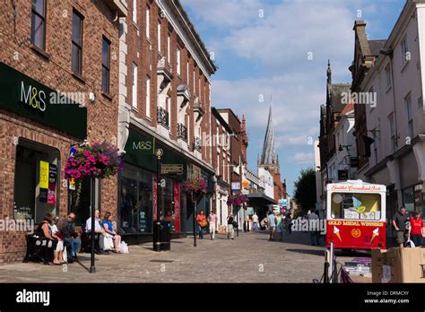 Chesterfield Town Famous For Its Crooked Spire Church In Derbyshire