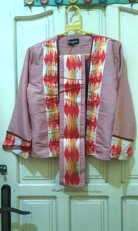 Blazer Batik Outer Cardi Tenun Tolaki Sulawesi Makassar Fesyen Wanita