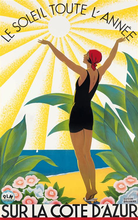 1931 Sur La Cote Dazur France Travel Poster Art Deco Posters Art