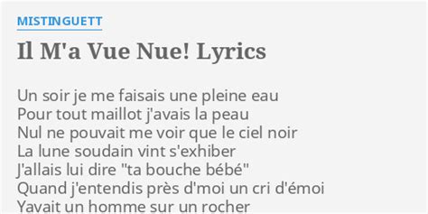 Il Ma Vue Nue Lyrics By Mistinguett Un Soir Je Me