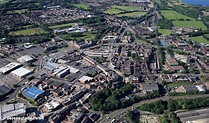 aeroengland | Bury town Centre, Bury Greater Manchester from the air
